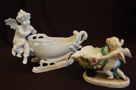 Appraisal: TWO TH CENTURY GERMAN PORCELAIN CHERUB GROUPS