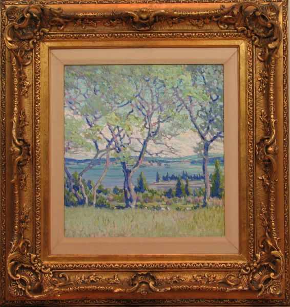 Appraisal: Adelaide Deming Connecticut Shores impressionism x canvas x frameAdelaide Deming