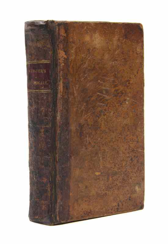 Appraisal: DICTIONARY WEBSTER NOAH A Compendious Dictionary of the English Language