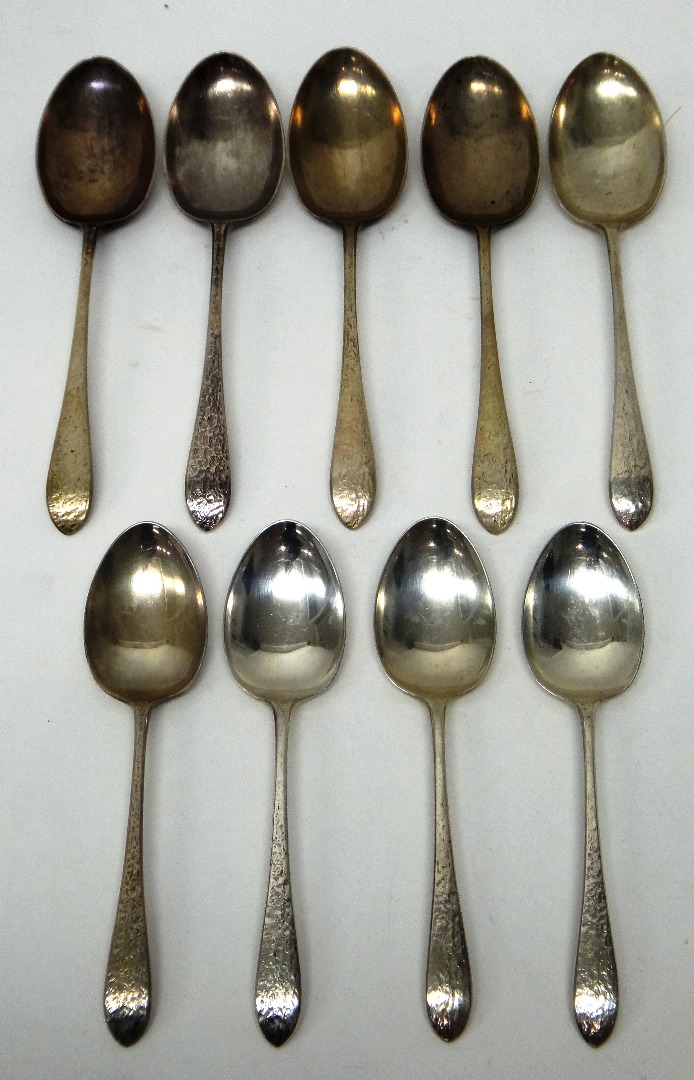 Appraisal: Silver table flatware comprising five tablespoons Sheffield and four dessert