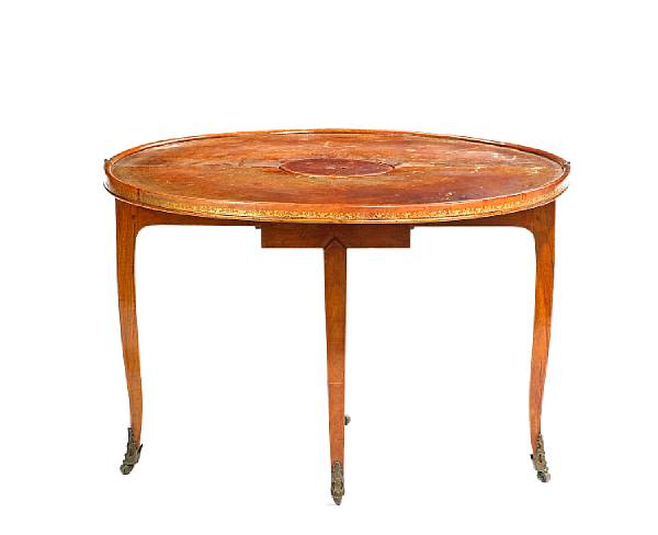 Appraisal: An unusual Louis XVI inlaid walnut table jeux last quarter