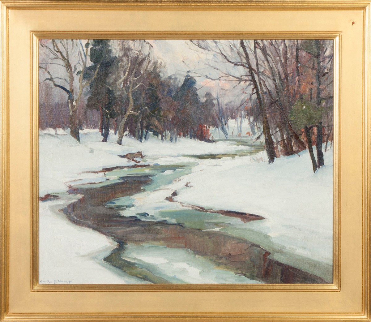 Appraisal: Emile Gruppe American - Stream in Winter Sgn Lower left