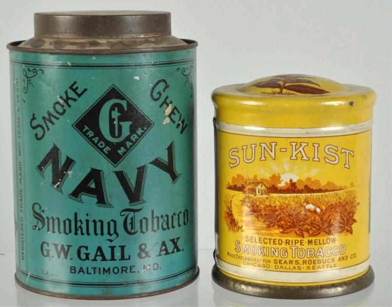 Appraisal: Lot of Tobacco Tins Description Includes Navy small top canister