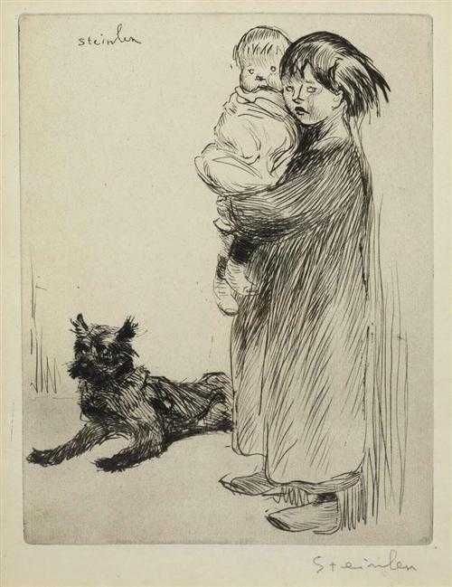 Appraisal: STEINLEN TH OPHILE ALEXANDRE Lausanne - Paris Girl with baby