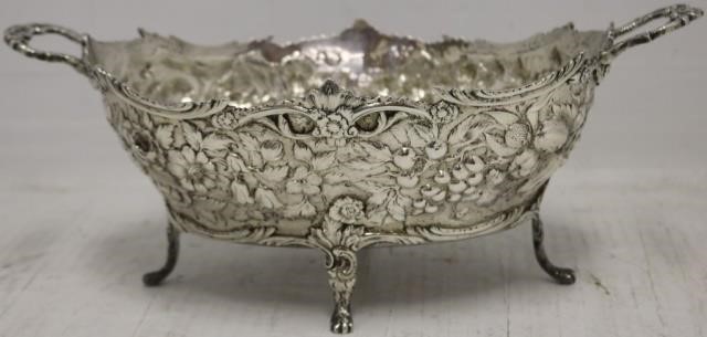 Appraisal: TH C COIN SILVER FOOTED BOWL WITH HANDLES MARKED S