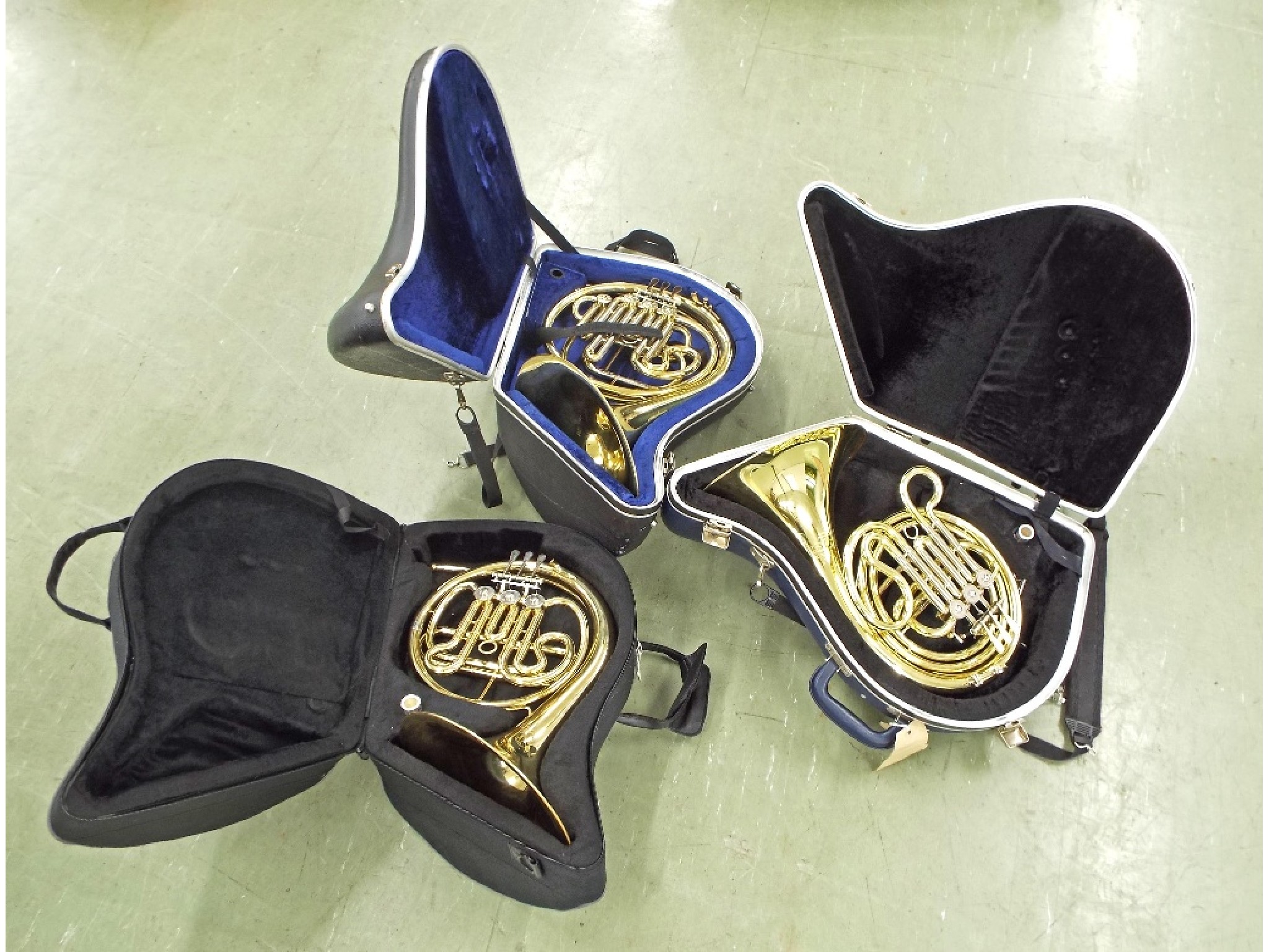 Appraisal: Three contemporary French horns to include an Elkhart a Besson