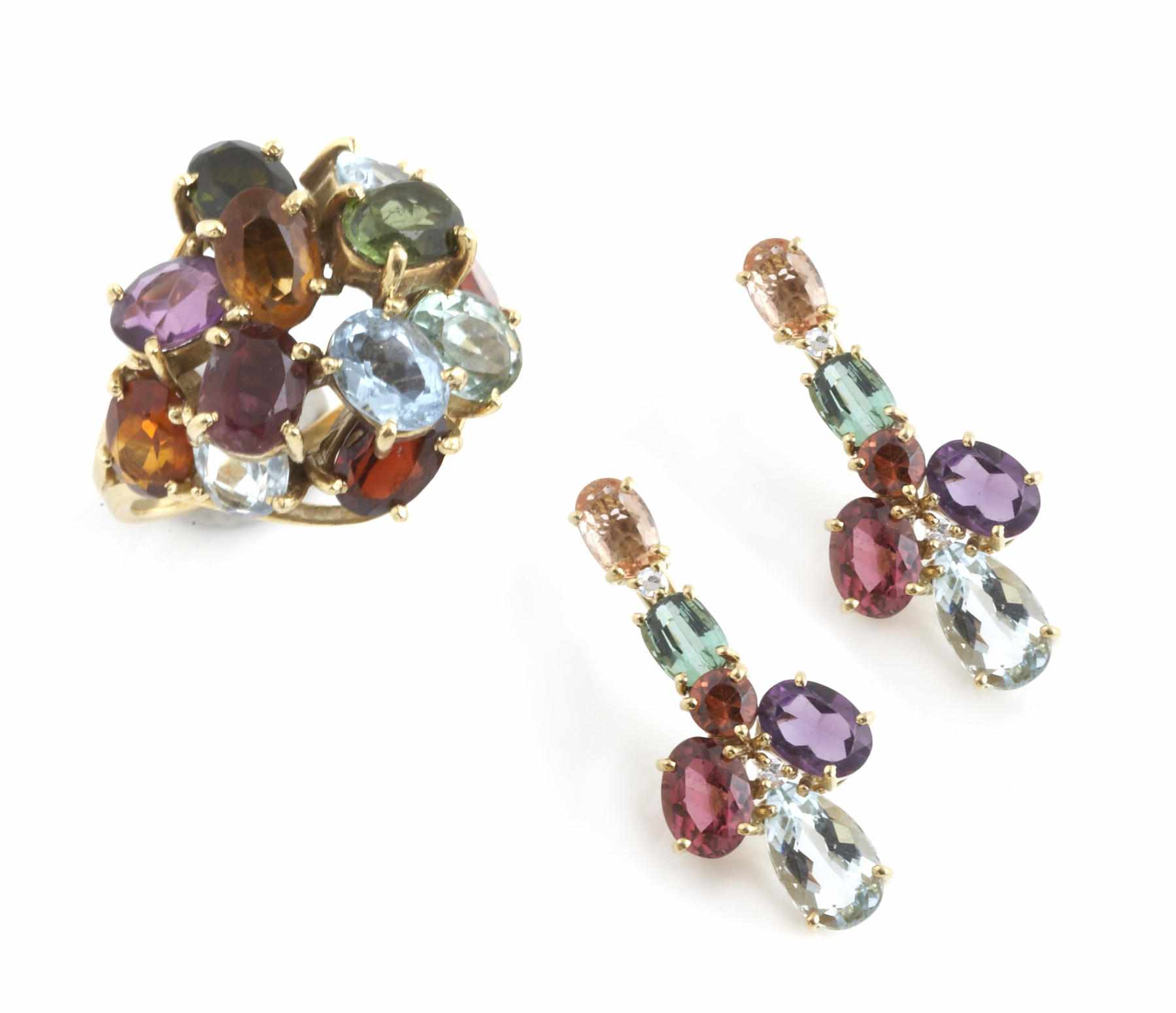 Appraisal: Property of various owners A collection of multi-color gem-set and