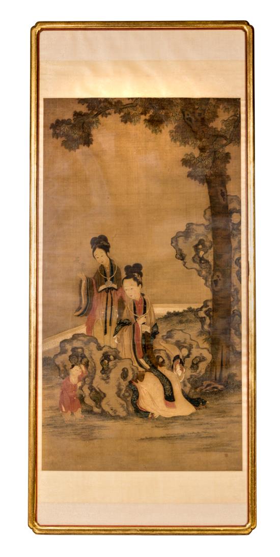 Appraisal: Sale Lot An Ink and Color Painting on Silk Scroll