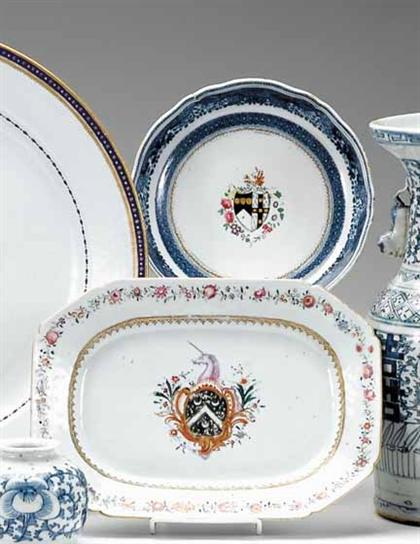 Appraisal: Chinese export porcelain platter and shaped deep dish The platter