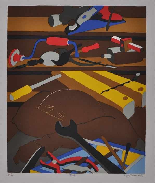 Appraisal: JACOB LAWRENCE - TOOLS Offset lithograph in colors x in