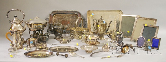 Appraisal: Three Sterling Silver Table Frames and a Group of Silver