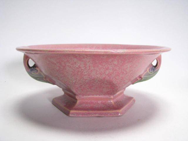 Appraisal: Tuscany Pottery Bowl amp Flower Frog rose ground