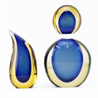 Appraisal: Grouping of Two Luigi Onesto Italian b- Oggetti Murano Art