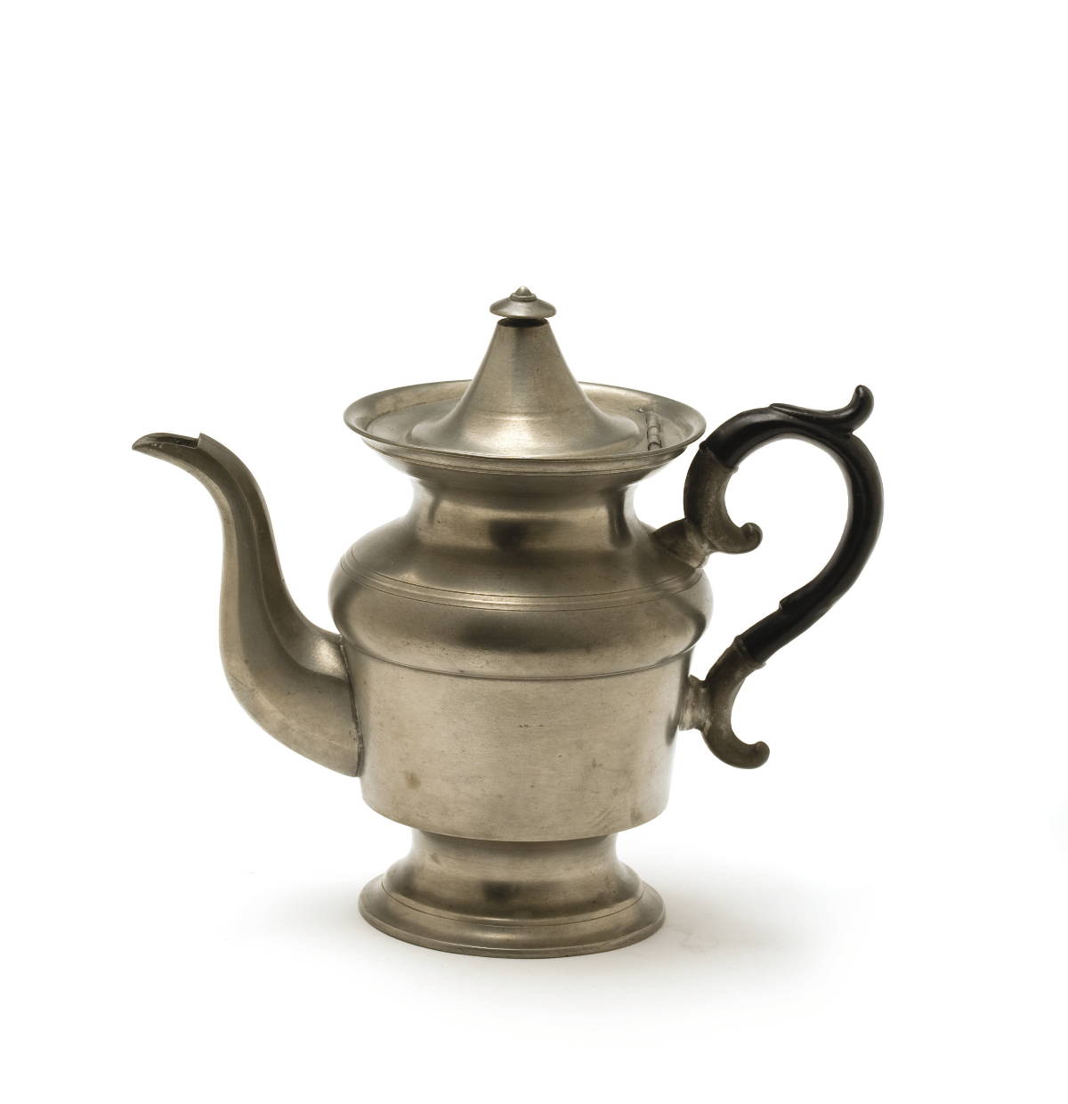 Appraisal: PEWTER TEAPOT H B WARD CONNECTICUT MID-NINETEENTH CENTURY The maker's