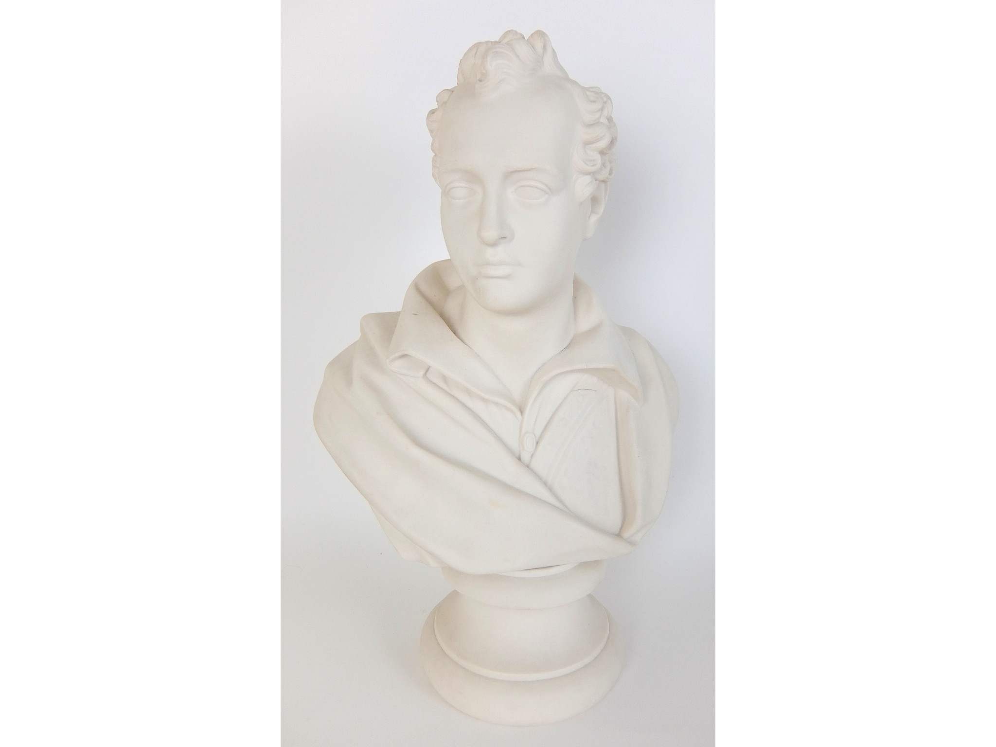 Appraisal: A Wedgwood Parian Ware bust of Byronmarked Byron Wedgwood E