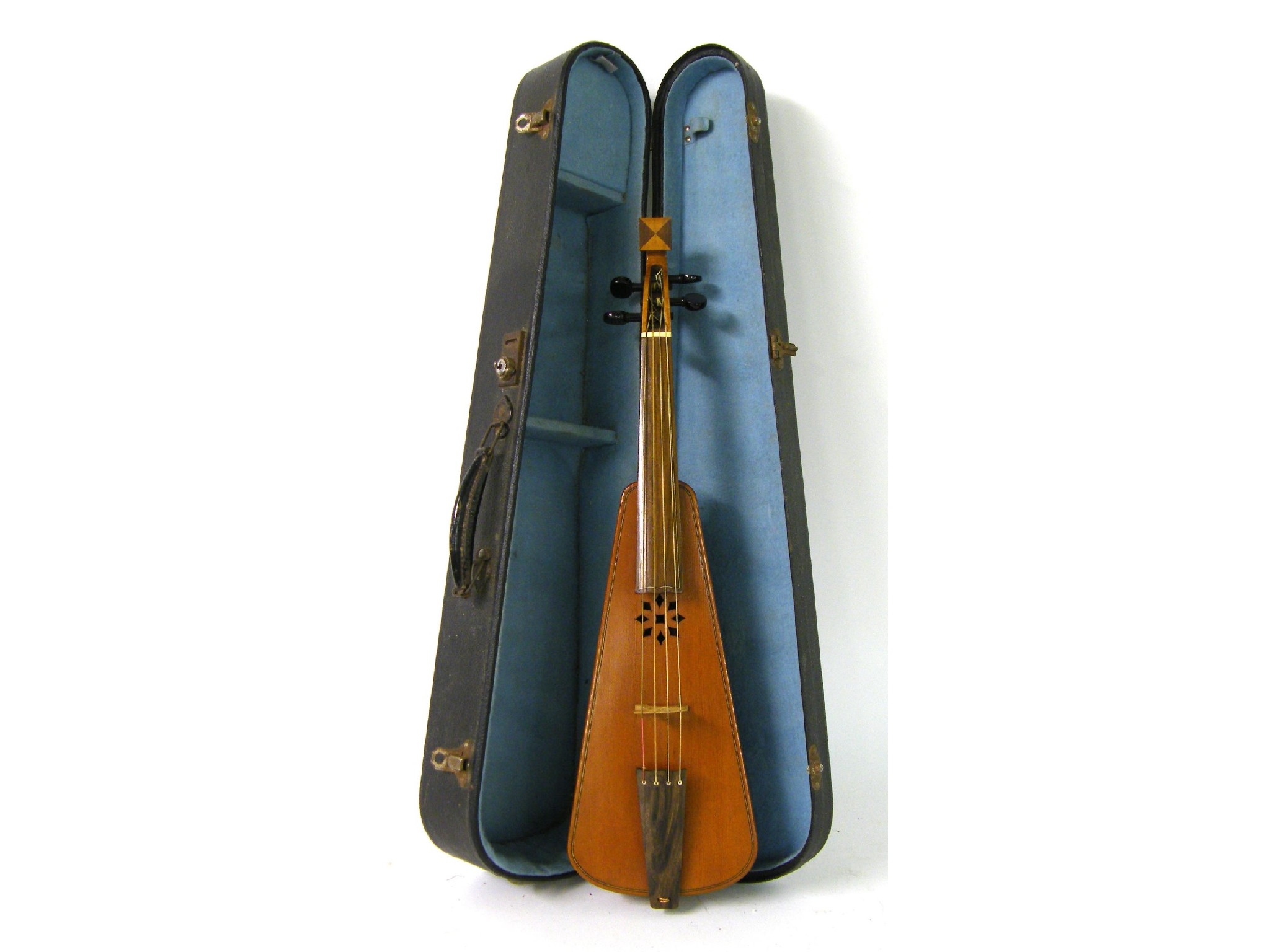 Appraisal: Tenor rebec with multi-banded fan shaped body case Built for