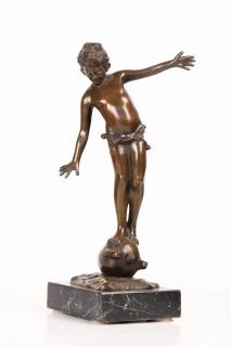 Appraisal: Gabriele Parente Italian thc Bronze with brown patinationRaised on marble