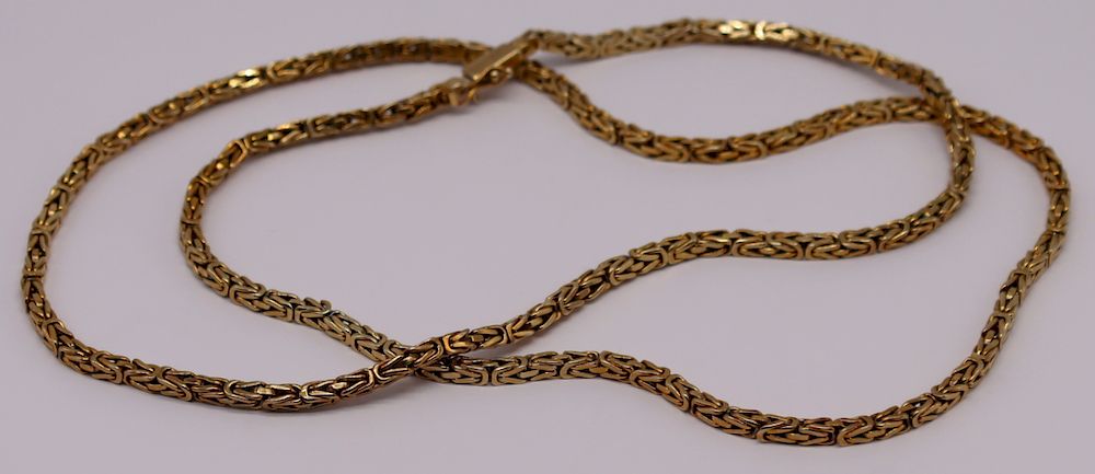 Appraisal: JEWELRY Tiffany Co kt Gold Byzantine Chain Necklace Includes an