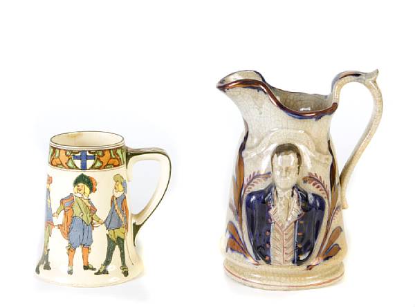 Appraisal: A collection of eight English pitchers and jugs heights ranging