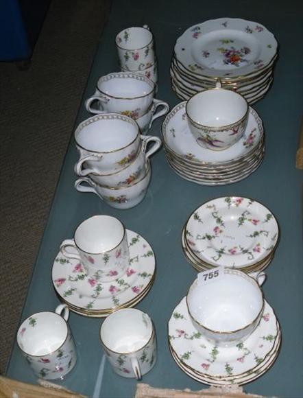 Appraisal: A painted tea service Russian set of late Dresden side