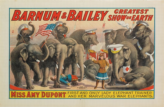 Appraisal: DESIGNER UNKNOWN BARNUM BAILEY MISS AMY DUPONT x inches x