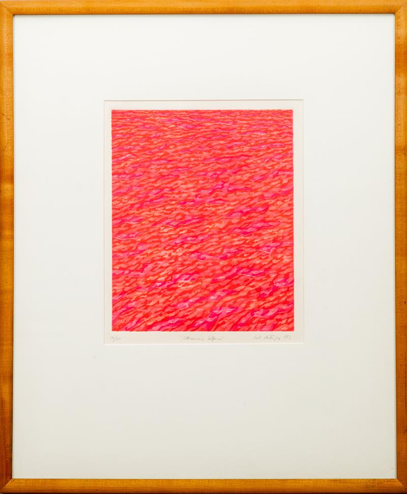 Appraisal: Carlo Battaglia - Untitled Engraving in colors on laid paper