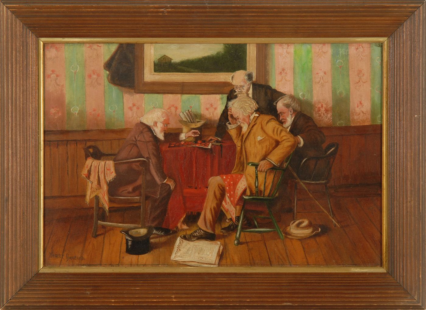 Appraisal: HARRY HERMAN ROSELANDAmerican - The Chess Game Signed lower left