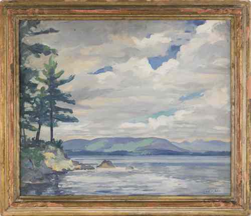 Appraisal: Gene Klebe American b oil on canvas coastal scene signed