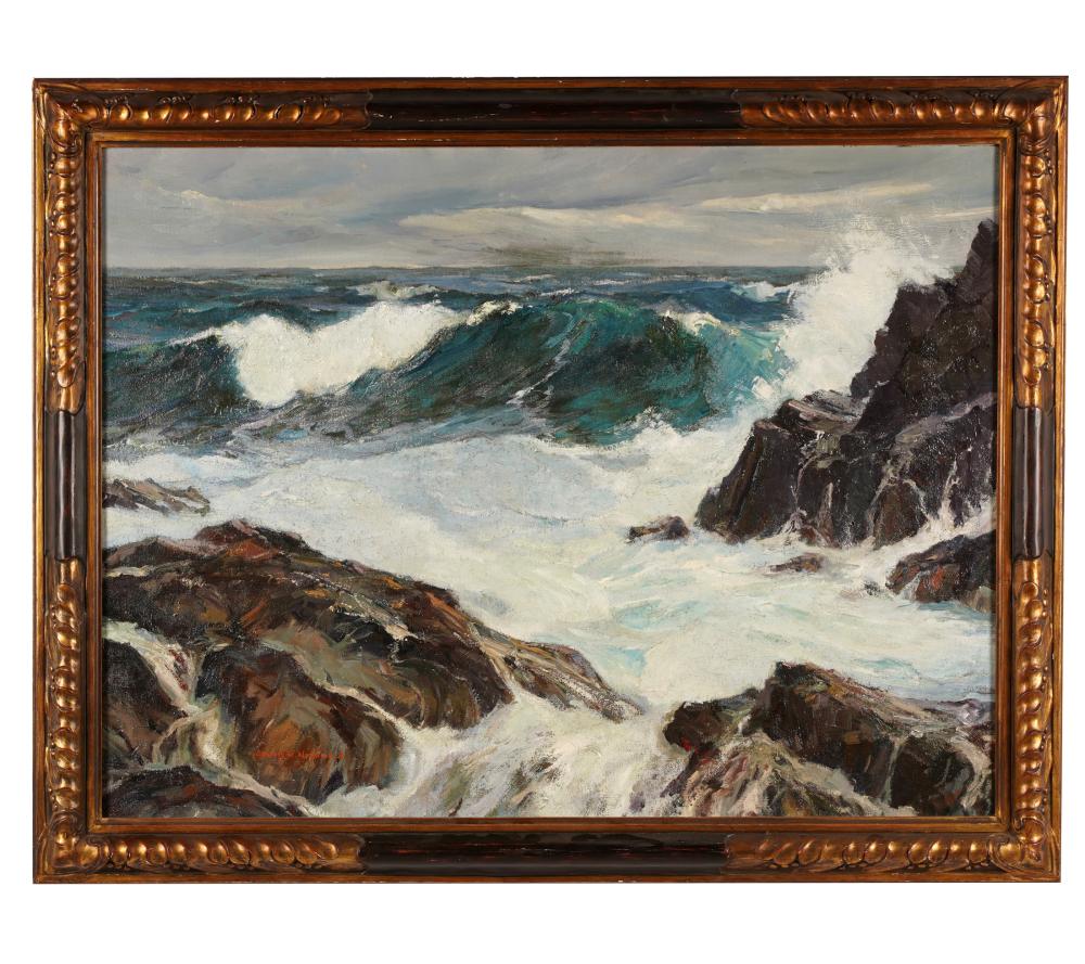 Appraisal: STANLEY WINGATE WOODWARD - CRASHING WAVESoil on canvas signed lower