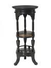 Appraisal: AESTHETIC PERIOD STAND - Round Three-tiered Ebonized Stand with gold