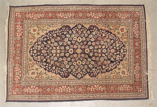 Appraisal: Turkish Hereke Oriental Carpet Red navy and tan rug with