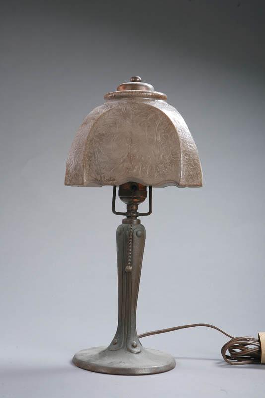 Appraisal: BOUDOIR LAMP Base has a cloth Handel label and the