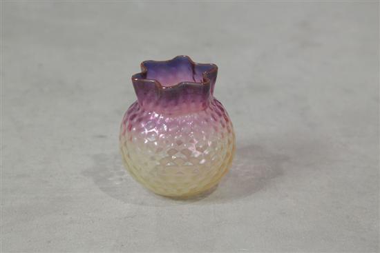 Appraisal: POSEY VASE Webb Alexandrite with a bulbous diamond quilted body