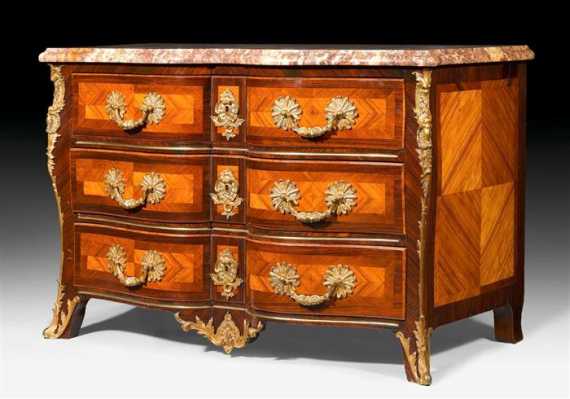 Appraisal: COMMODE Louis XV style Paris circa Tulipwood and rosewood in