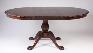 Appraisal: Chippendale style mahogany dining table th century Chippendale style carved