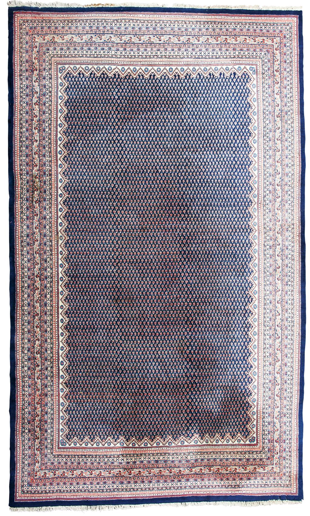 Appraisal: SERABEND CARPET WEST PERSIA LATE TH CENTURY the indigo field