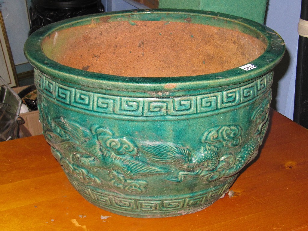 Appraisal: Chinese green glazed planter