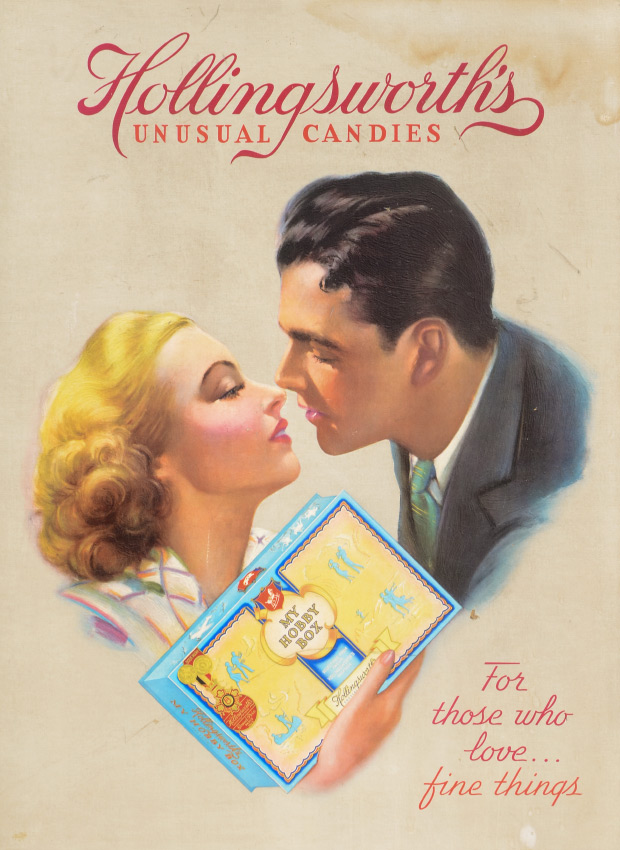 Appraisal: HOLLINGSWORTH'S UNUSUAL CANDIES POSTER Enhanced offset lithograph print with embossed