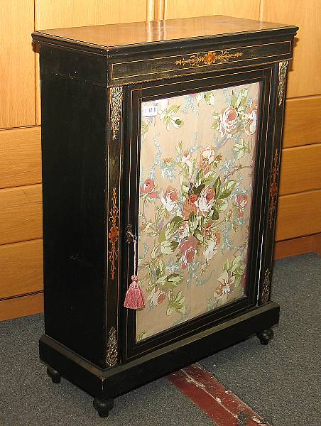 Appraisal: A Napoleon III gilt metal mounted inlaid and ebonized vitrine