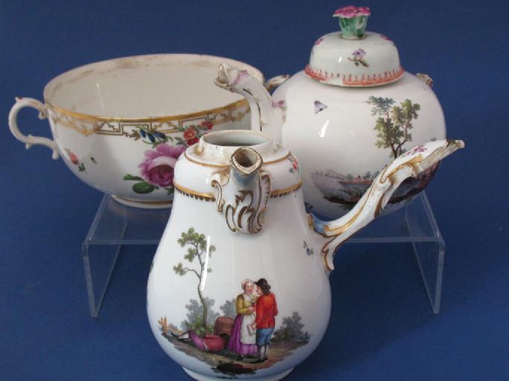 Appraisal: A VIENNA PORCELAIN TWO HANDLED BOWL decorated with a hand-painted