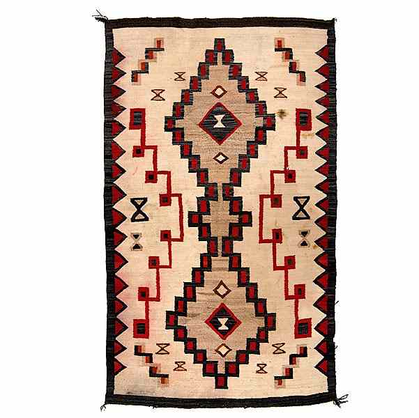 Appraisal: Navajo Western Reservation Weaving woven in colors with blue red