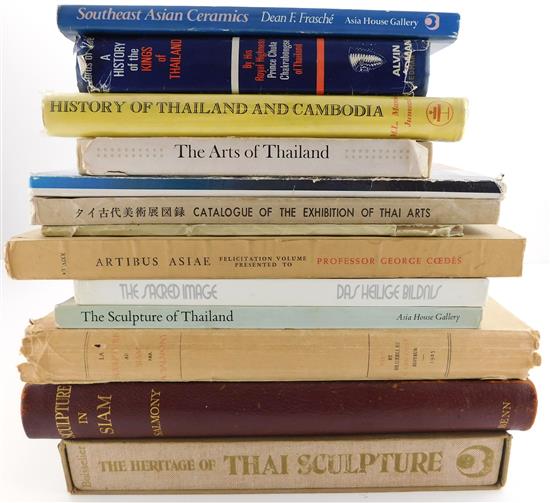 Appraisal: BOOKS Collection of Siam thirteen pieces including SALMONY ALFRED SCULPTURE