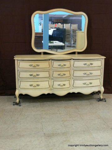 Appraisal: 's French Provincial Style Dresser Mirror - has drawers and