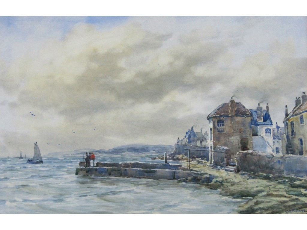 Appraisal: C MARY WILLIAMS Watercolour of an East Coast fishing village