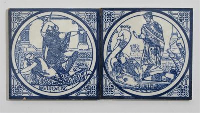 Appraisal: A pair of Minton tiles designed by John Moyr Smith