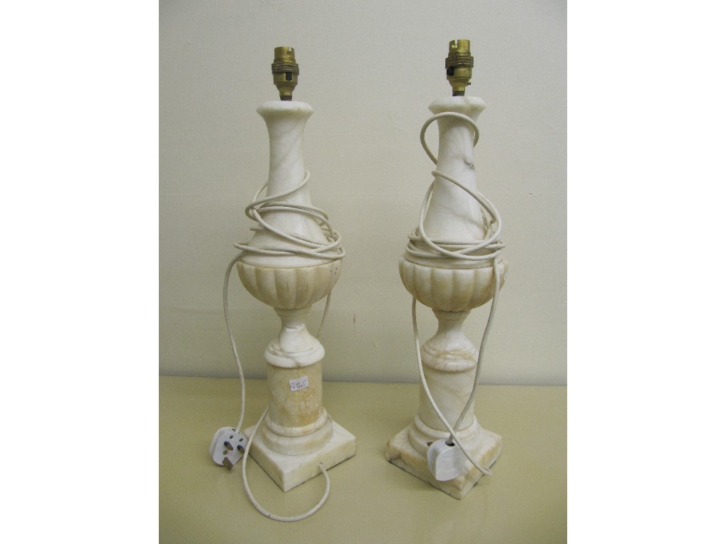 Appraisal: Pair of alabaster table lamps