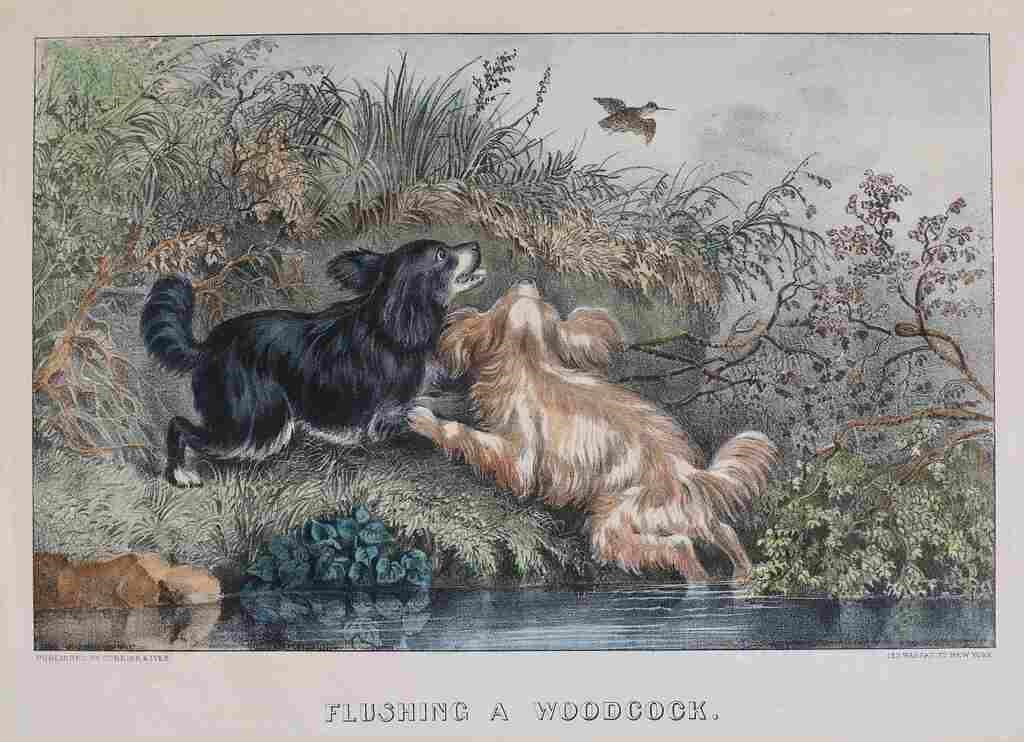 Appraisal: Currier Ives print Flushing A Woodcock Published by Currier Ives