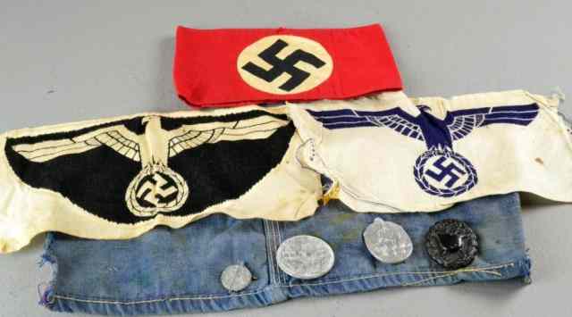 Appraisal: Military Pins and Armbands - Nazi WWIITo include two red