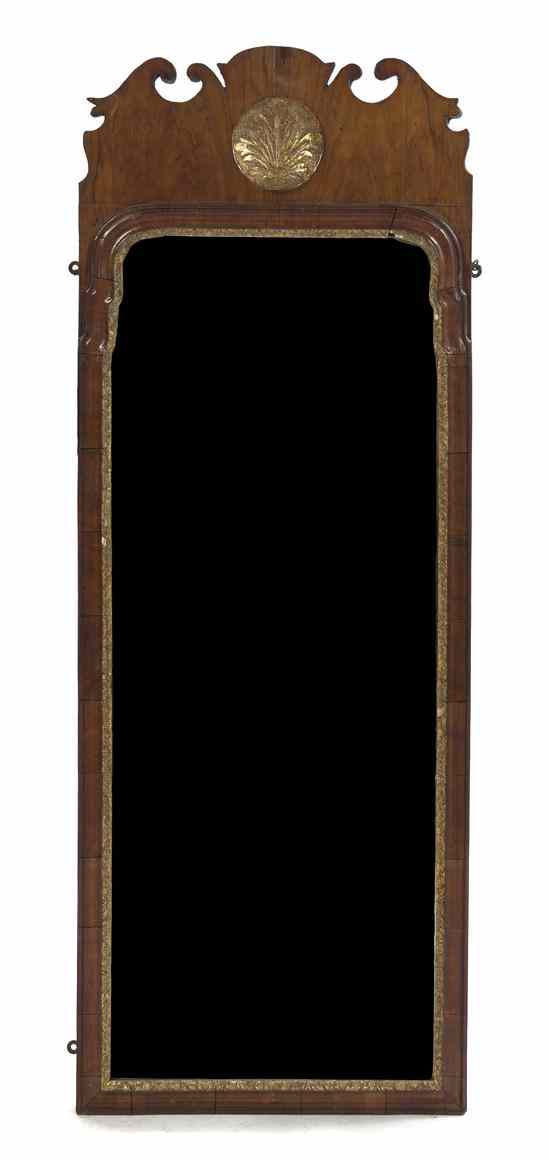 Appraisal: A George I Walnut and Parcel Gilt Pier Mirror having