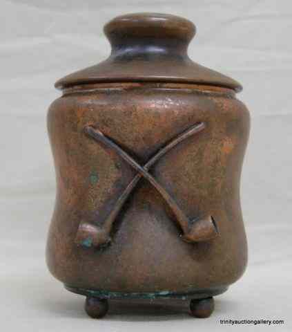 Appraisal: Antique Copper Tobacco CanisterAppears English by design possibly Early American